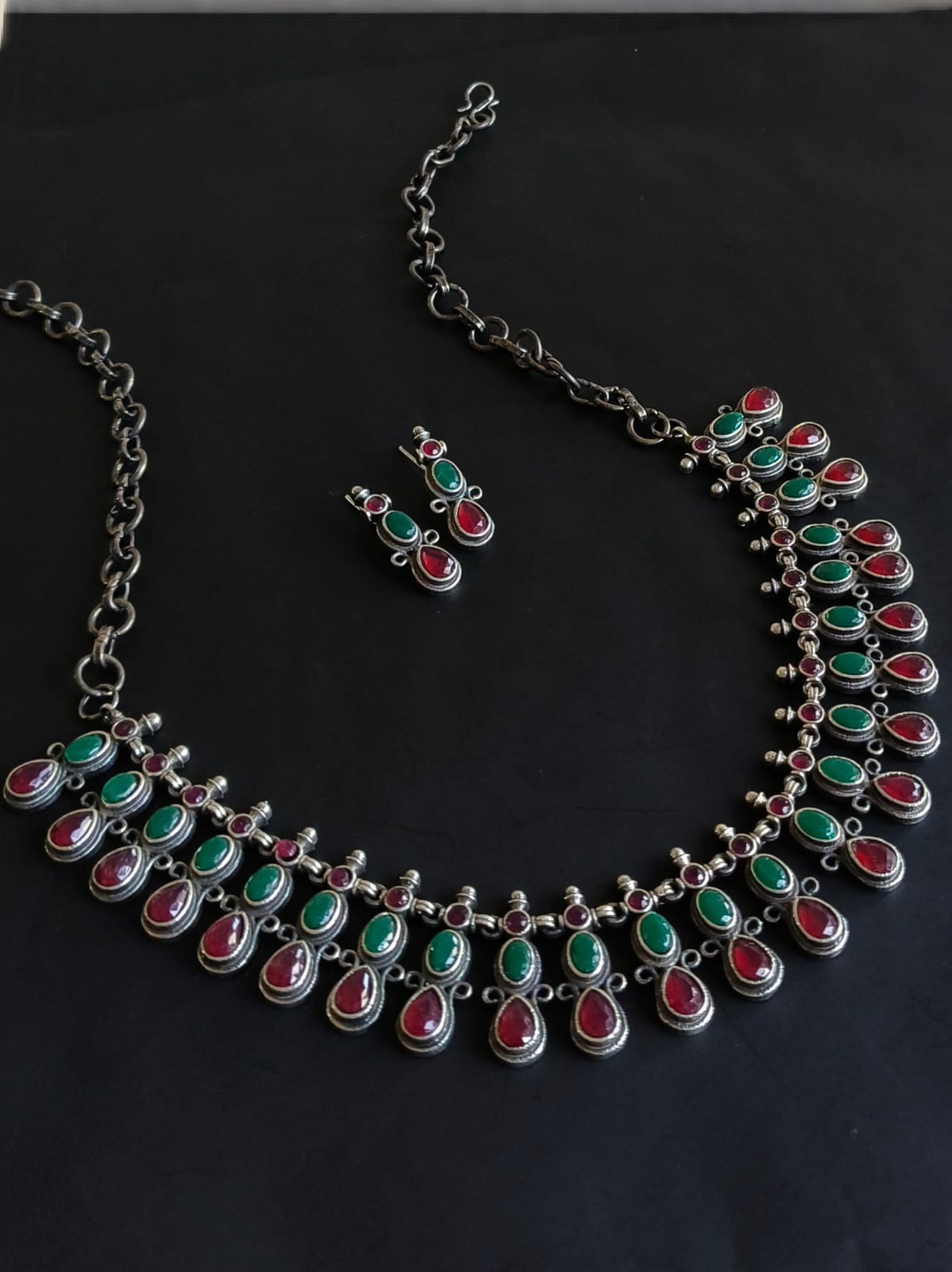 Elegant Silver Finish Party Necklace Set | AMOLA