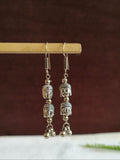 German Silver Buddha Hook Earrings | AMOLA