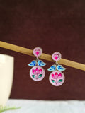 Enamel Oxidized Silver Dangler Earrings | AMOLA
