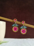Enamel Oxidized Silver Dangler Earrings | AMOLA