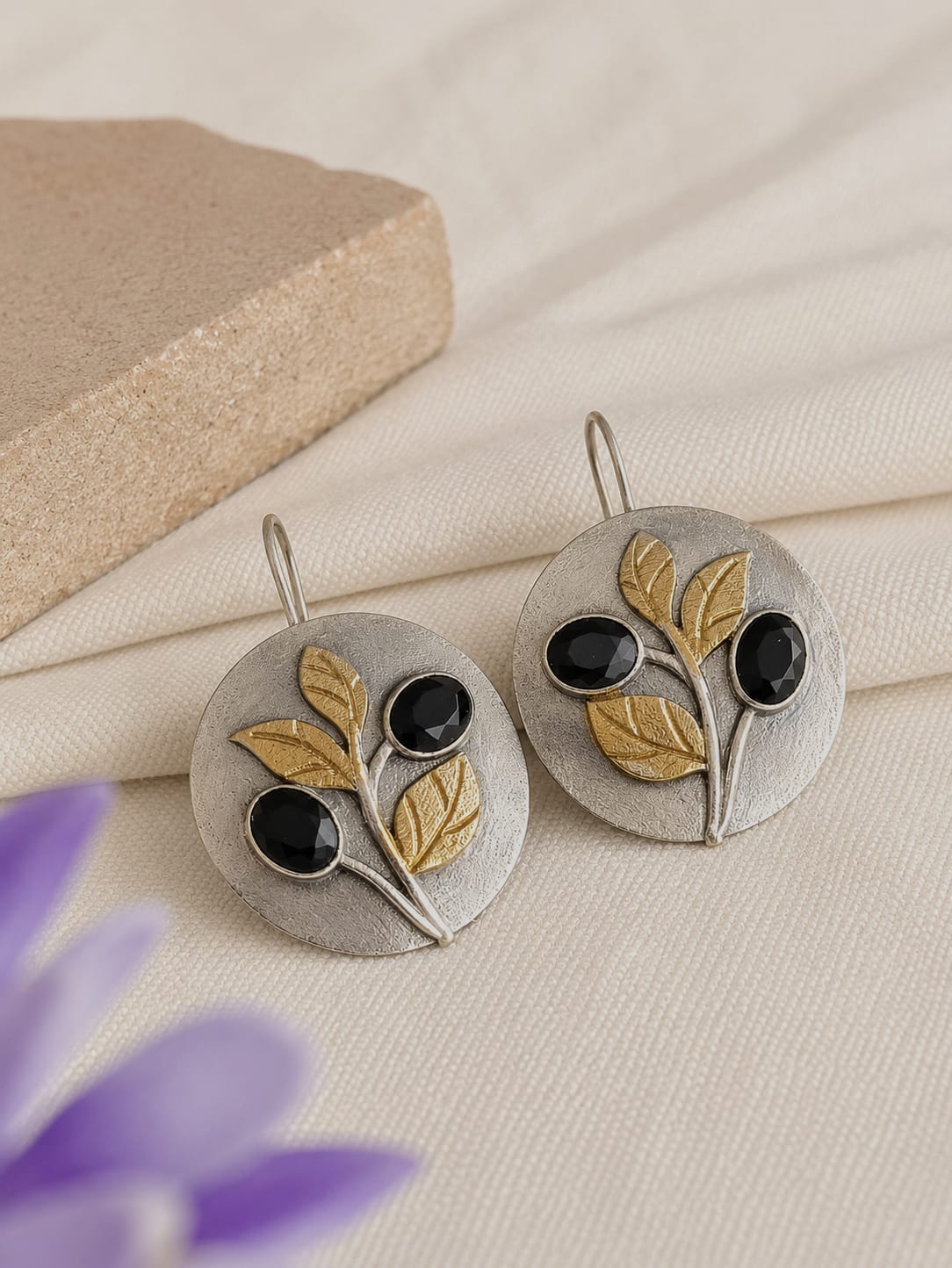 Coin Shaped Oxidised Earrings | AMOLA