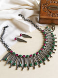 Antique Silver-Toned Elegant Necklace Set | AMOLA