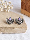 Half Moon Oxidised Studs | AMOLA