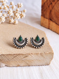Half Moon Oxidised Studs | AMOLA