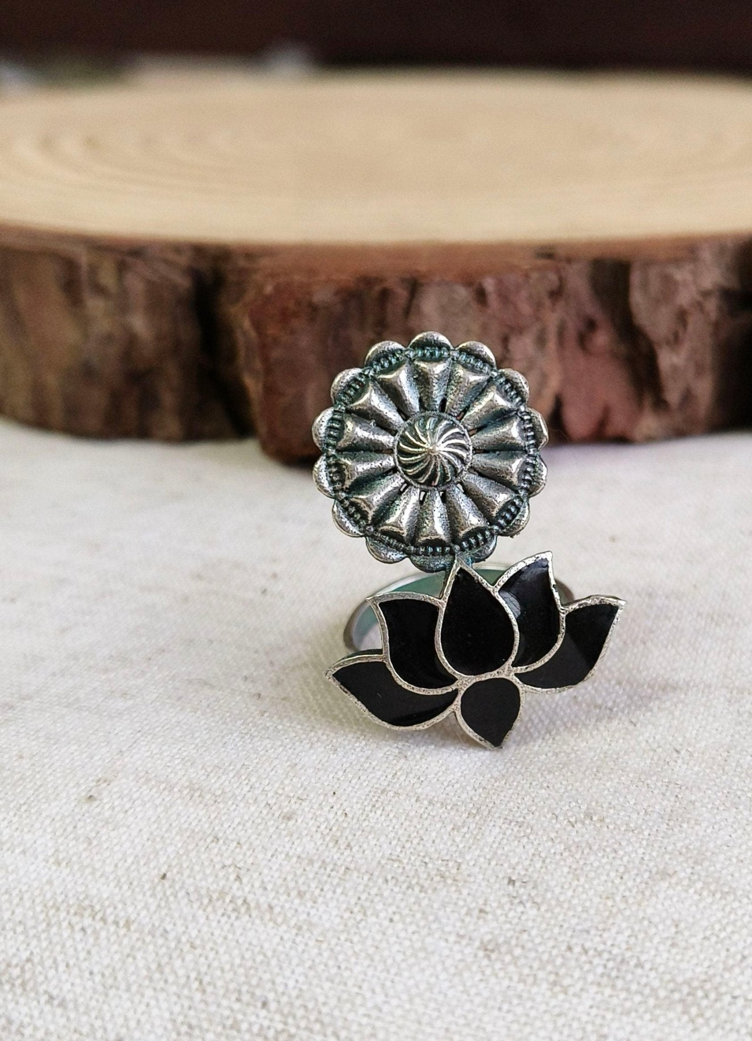 Brass Oxidized Finger Ring | Sarichka - Sarichka FashionSarichka Fashion