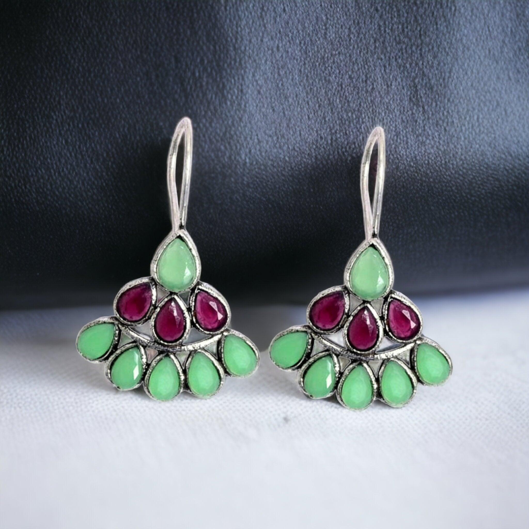 Dew Drop daily wear Oxidised Earrings | Sarichka - Sarichka FashionSarichka Fashion