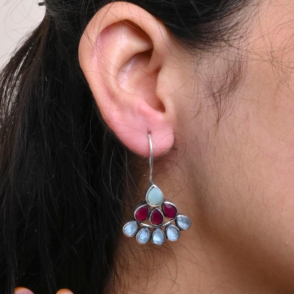 Dew Drop daily wear Oxidised Earrings | Sarichka - Sarichka FashionSarichka Fashion