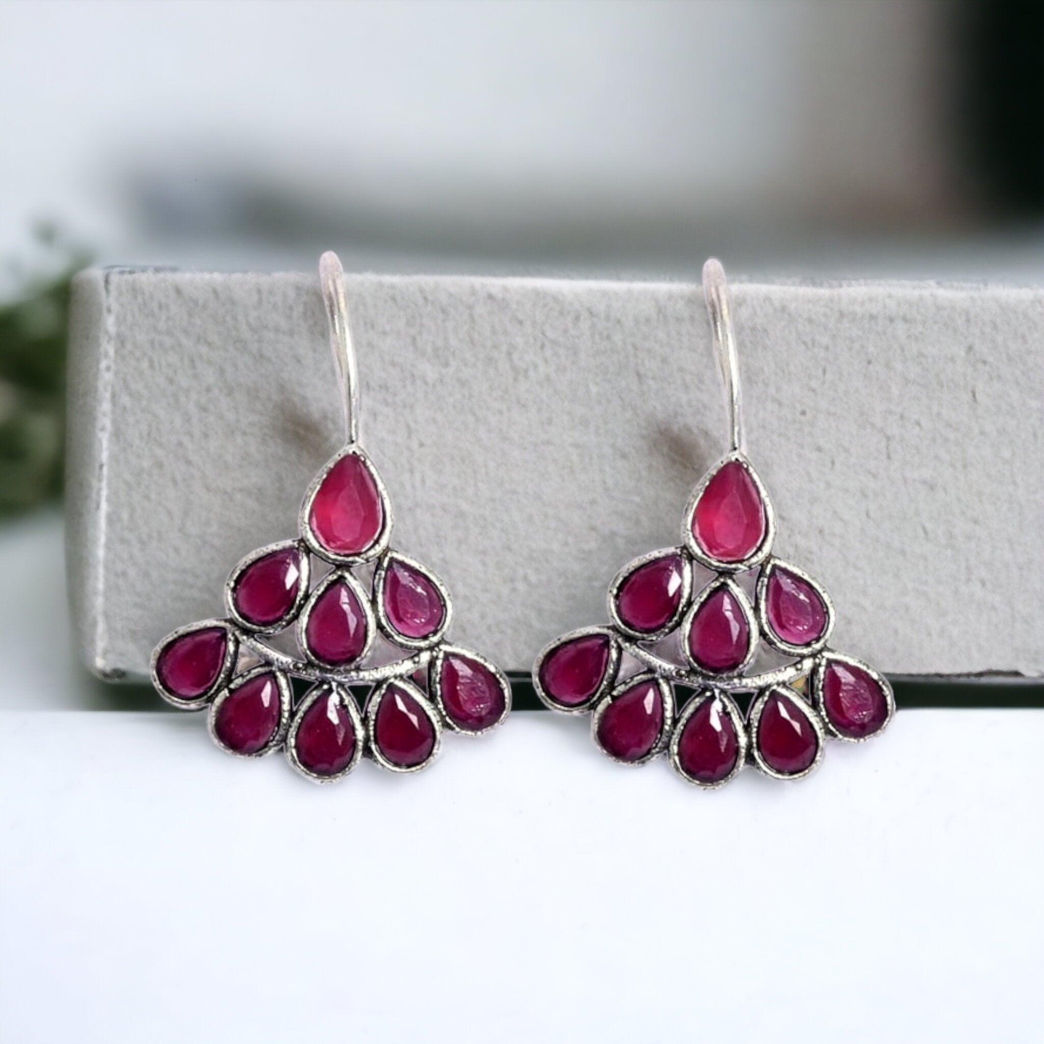 Dew Drop daily wear Oxidised Earrings | Sarichka - Sarichka FashionSarichka Fashion