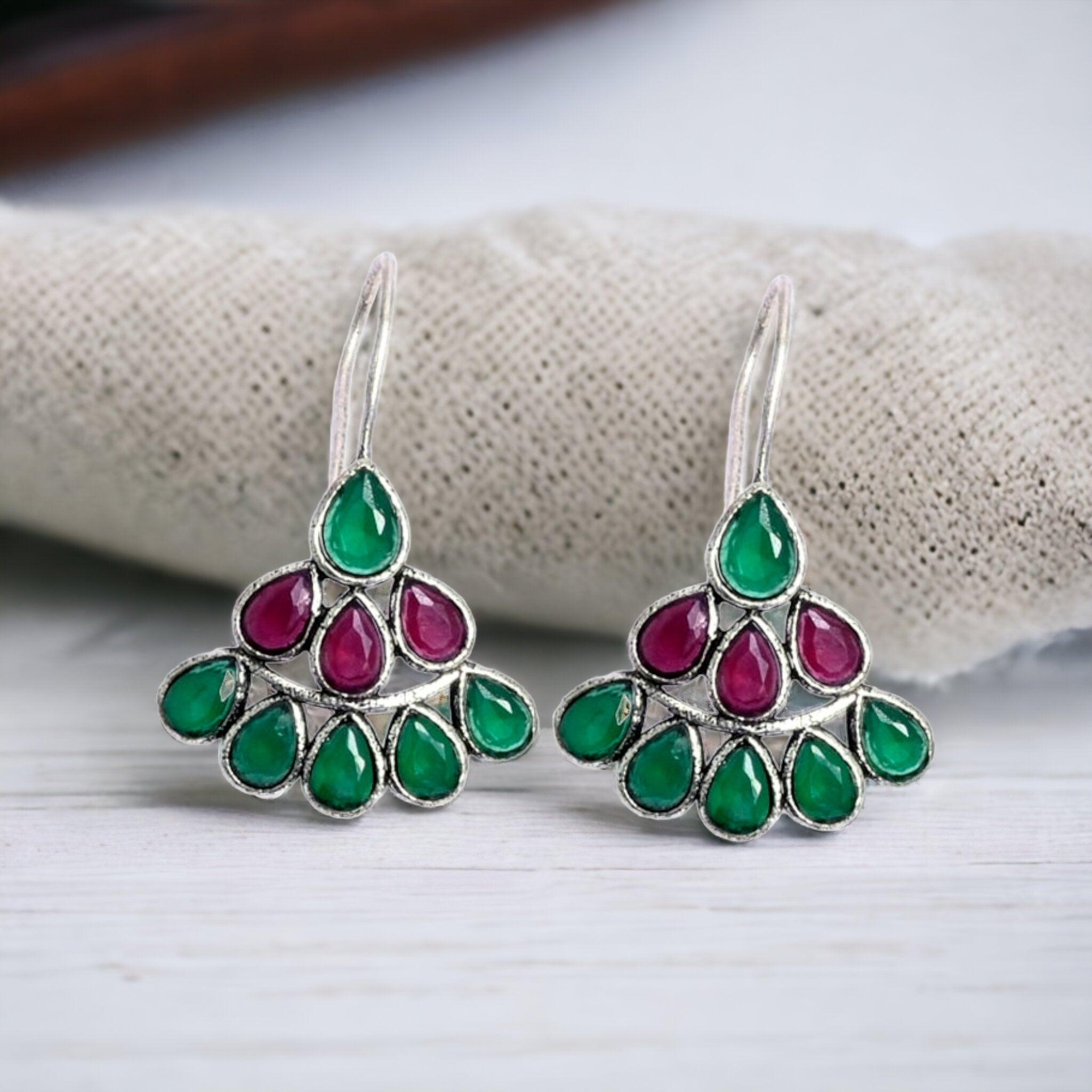 Dew Drop daily wear Oxidised Earrings | Sarichka - Sarichka FashionSarichka Fashion