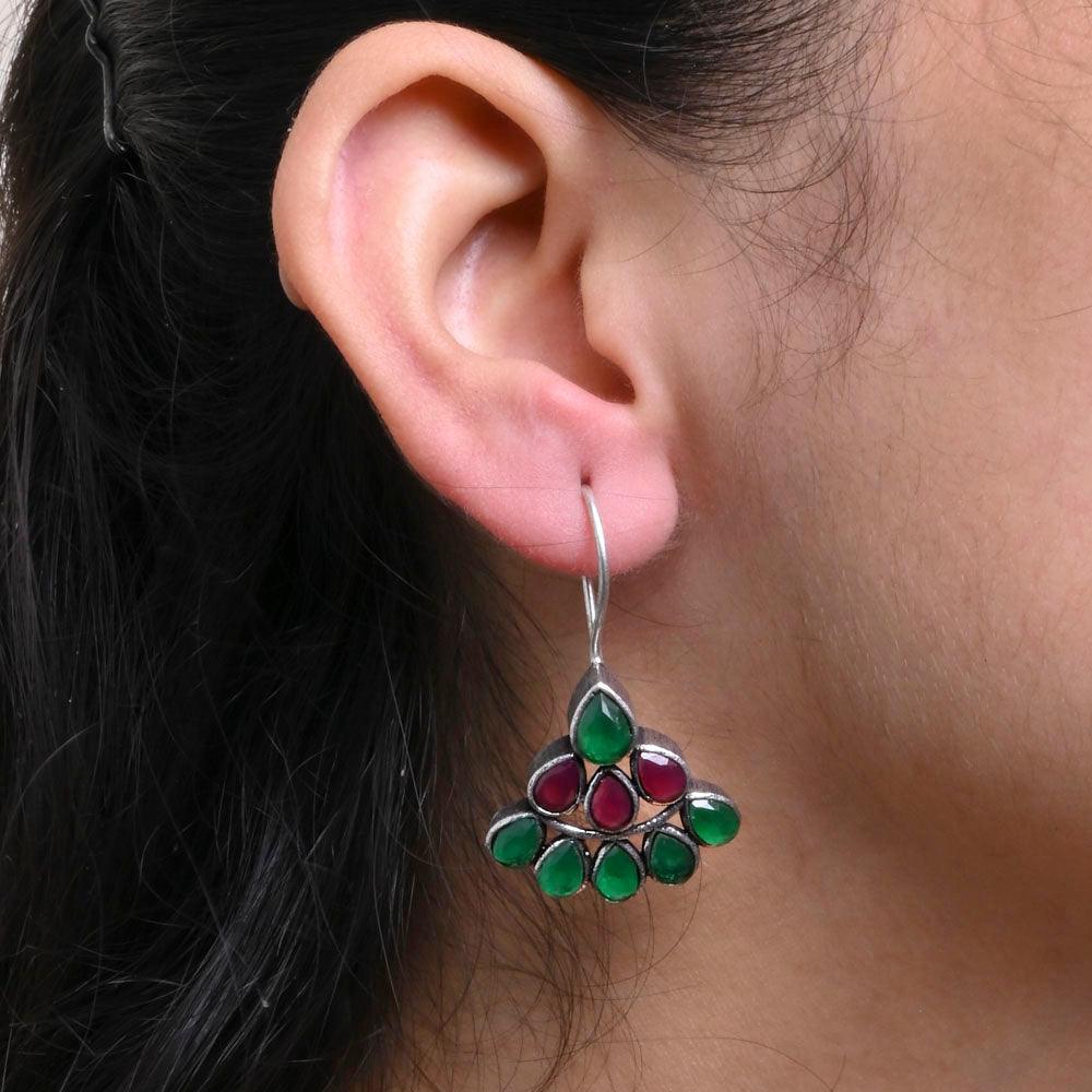 Dew Drop daily wear Oxidised Earrings | Sarichka - Sarichka FashionSarichka Fashion