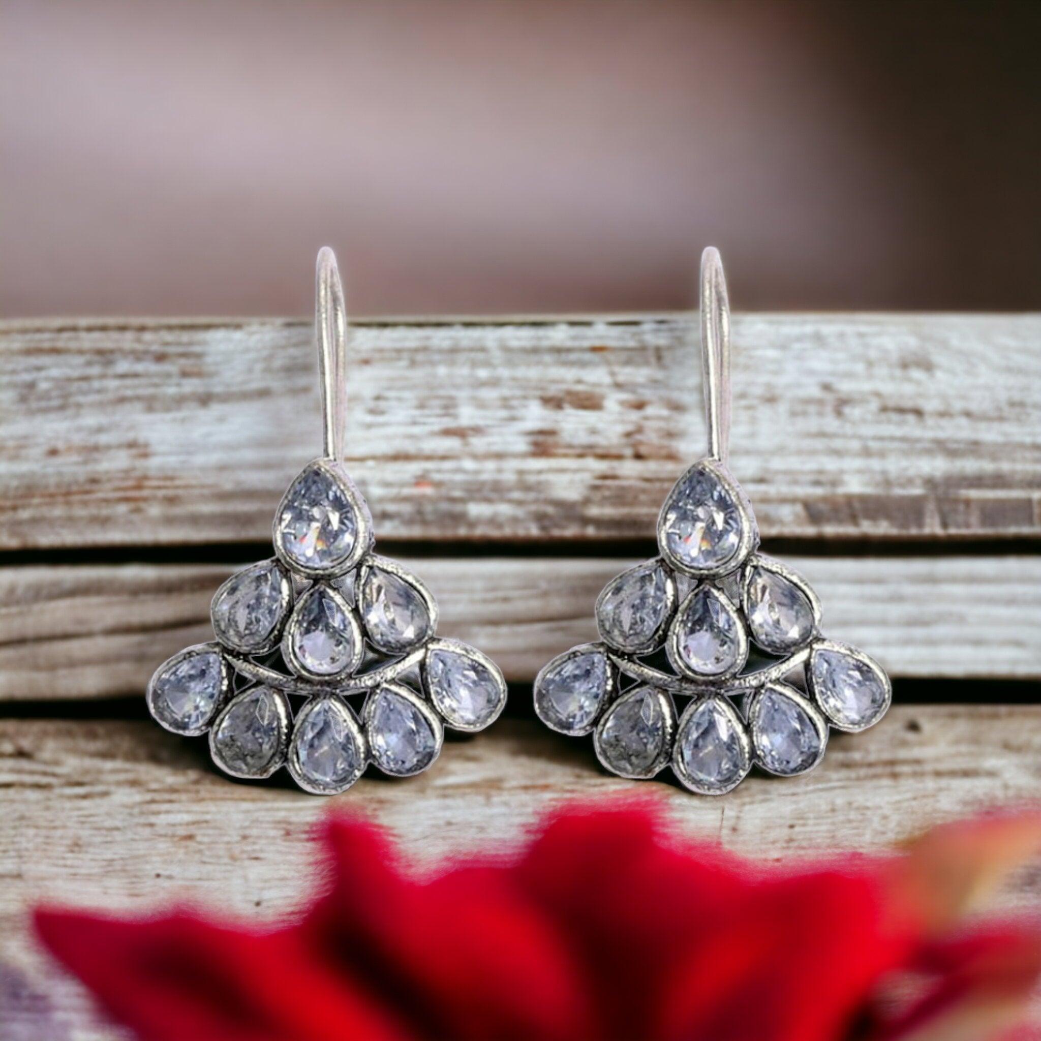 Dew Drop daily wear Oxidised Earrings | Sarichka - Sarichka FashionSarichka Fashion
