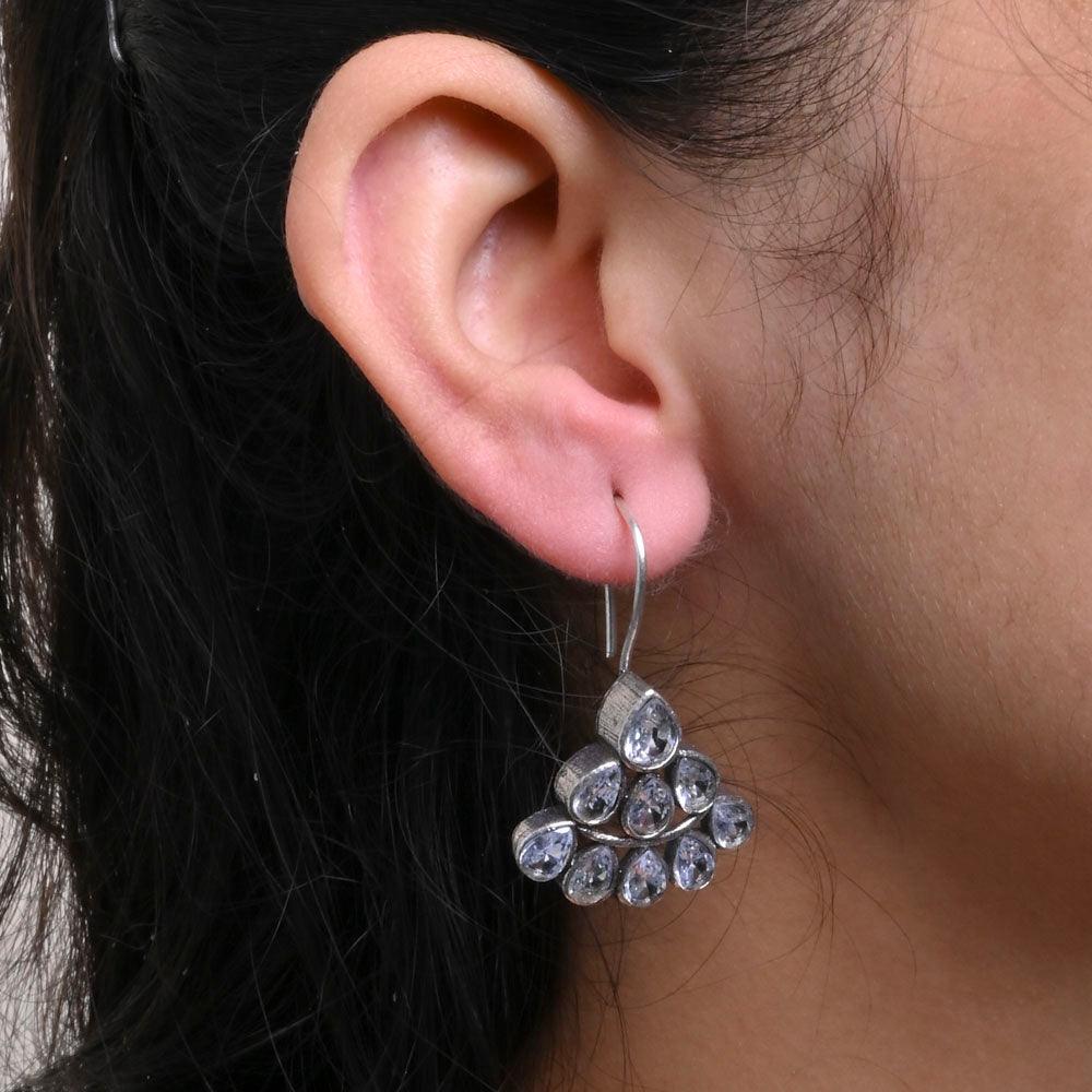 Dew Drop daily wear Oxidised Earrings | Sarichka - Sarichka FashionSarichka Fashion