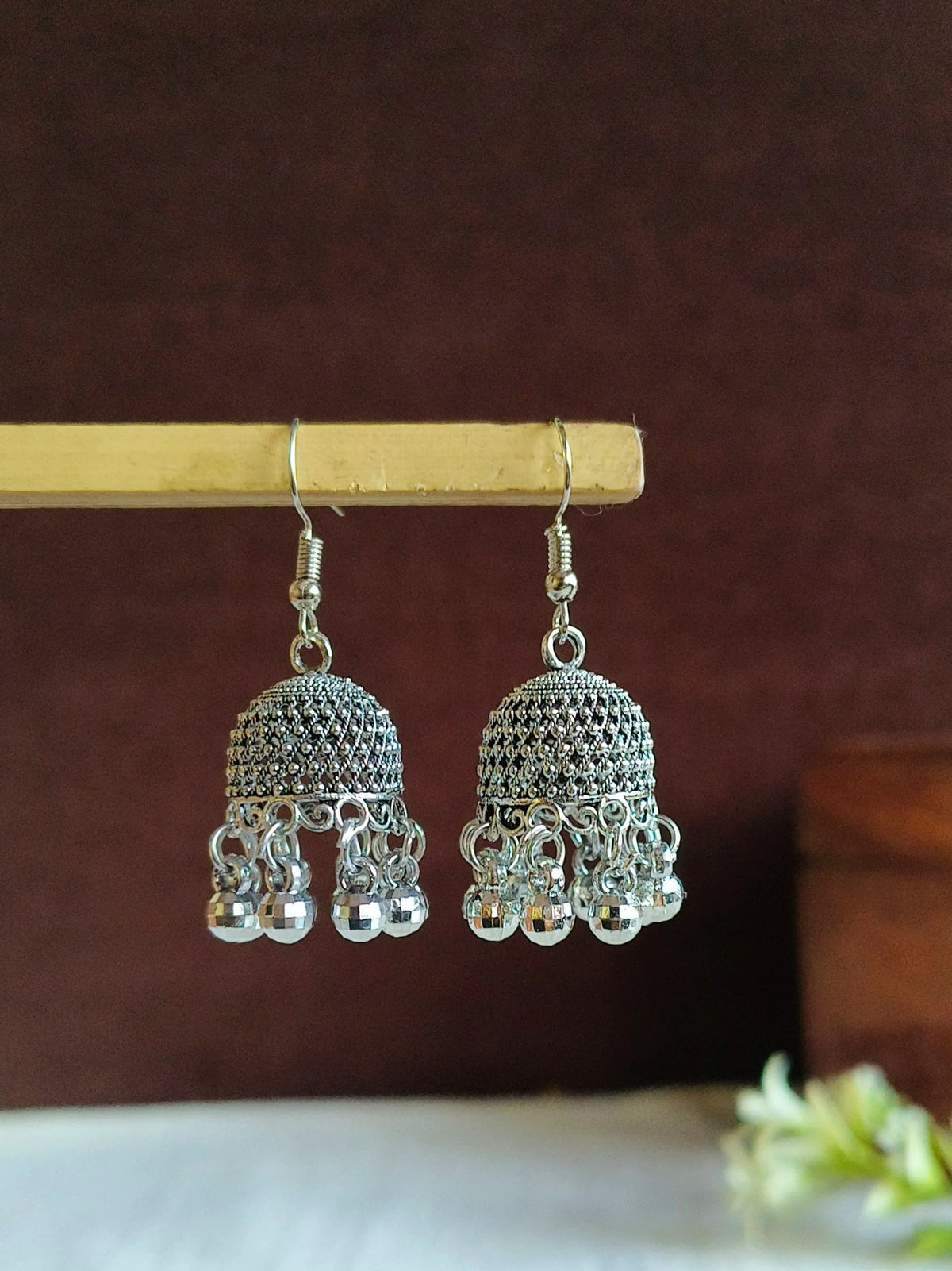 Dome Oxidized German Silver Jhumka | AMOLA