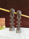 German Silver Oxidized Jhumka Earrings | AMOLA