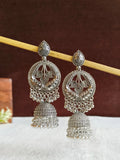 Oxidized Silver Traditional Jhumka Earrings | AMOLA