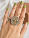 Coin Shaped Oxidised Ring | AMOLA