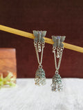 Butterfly Oxidized Silver Jhumka Earrings | AMOLA