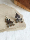 Parrot Pearl Drop Hook Statement Earrings | AMOLA