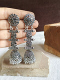 German Silver Oxidized Jhumka Earrings | AMOLA