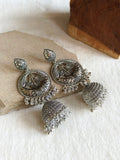 Oxidized Silver Traditional Jhumka Earrings | AMOLA