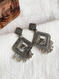 Ethnic Oxidized German Silver Jhumki Earrings | AMOLA