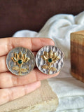 Coin Shaped Oxidised Studs | AMOLA