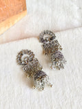Peacock Oxidized Silver Jhumka Earrings | AMOLA