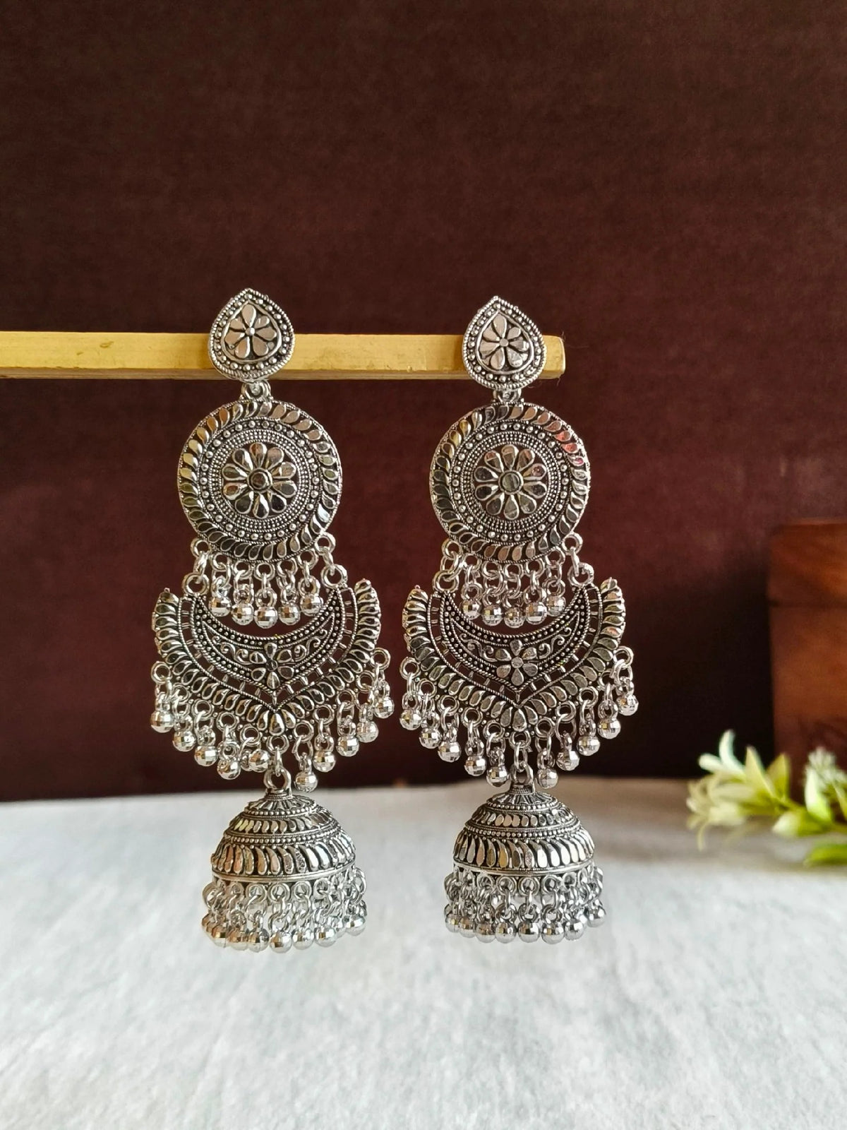 Afghani Oxidized German Silver Jhumki | AMOLA