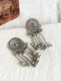 Oxidized Silver Chain Drop Earrings | AMOLA