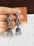 Oxidized Silver Floral Jhumka Earring | AMOLA