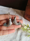Silver Oxidized Bird Hook Earrings | Sarichka