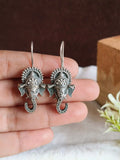 Divine Silver Ganpati Ear Hook Earrings | Sarichka